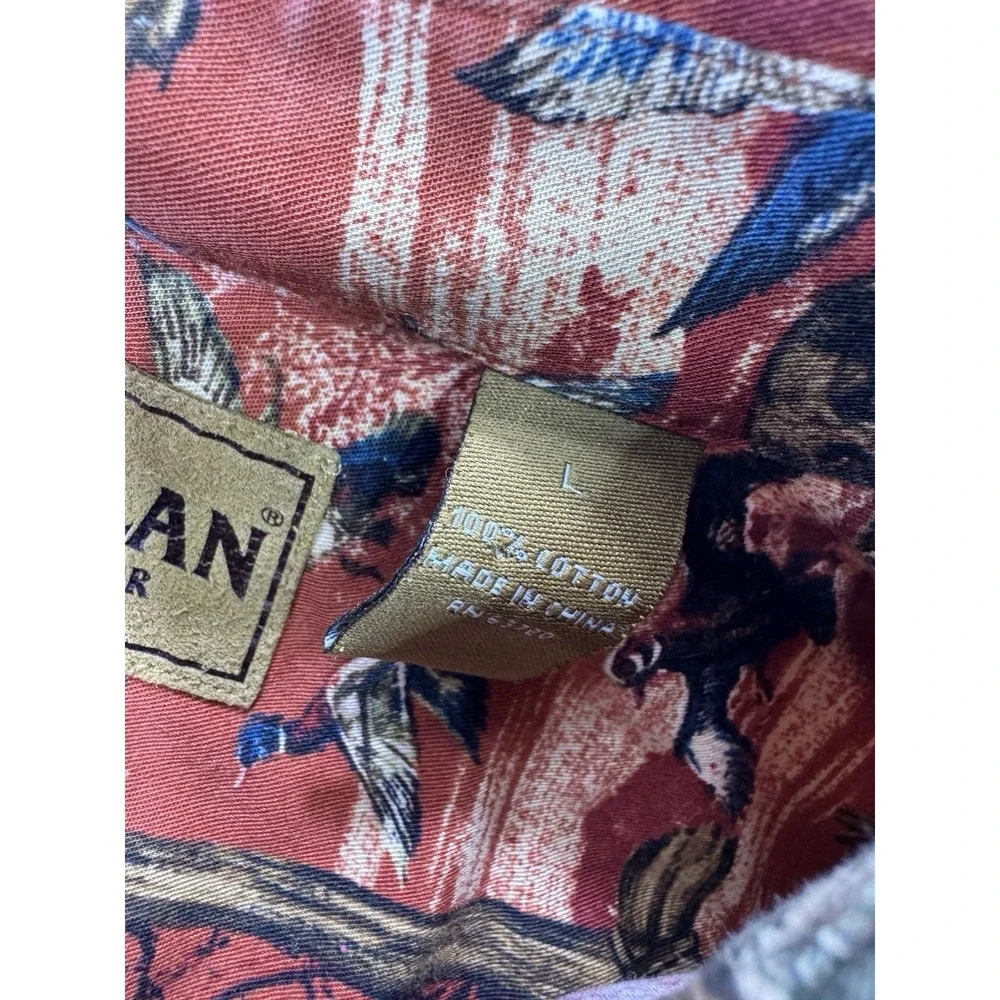 Magellan Sportswear Shirt Men Large Bird Dog Hunting AOP Button Down Outdoor Red